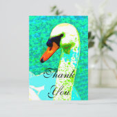 Majestic White Swan Head Dankeskarte (Stehend Vorderseite)