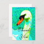 Majestic White Swan Head Dankeskarte (Vorne/Hinten)