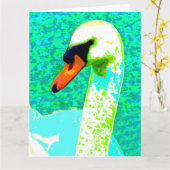 Majestic White Swan Head Karte (Gelbe Blume)