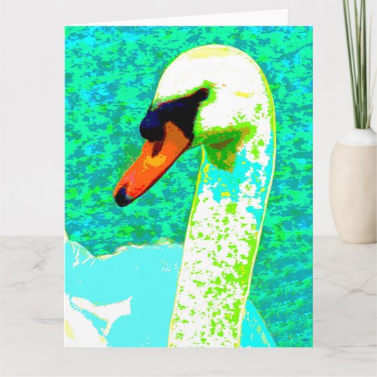 Majestic White Swan Head Karte (Vorderseite)