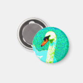 Majestic White Swan Head / Magnet (Vorderseite/Rückseite)