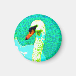 Majestic White Swan Head / Magnet