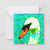 Majestic White Swan Head Mitteilungskarte (Vorderseite)