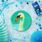 Majestic White Swan Head Pappteller (Party)