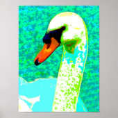 Majestic White Swan Head Poster (Vorne)