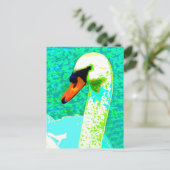 Majestic White Swan Head Postkarte (Stehend Vorderseite)