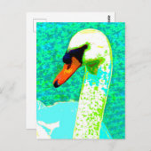 Majestic White Swan Head Postkarte (Vorne/Hinten)
