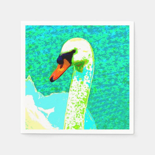 Majestic White Swan Head Serviette (Vorderseite)