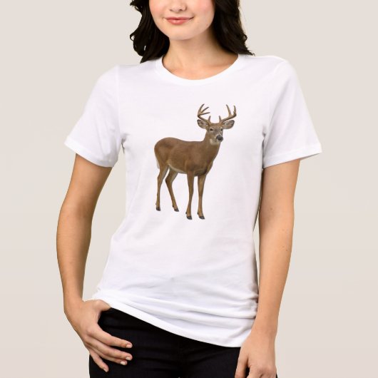 MAJESTIC WHITE-TAILED DEER. SAMER BRASIL Tri-Blend SHIRT (Vorderseite)