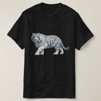 Majestic White Tiger Artistic Graphic Black T-Shir T-Shirt