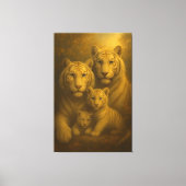 Majestic White Tiger Family – Fine Art Canvas Prin Leinwanddruck (Vorderseite)