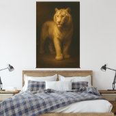 Majestic White Tiger – Fine Art Canvas Leinwanddruck (Insitu (Schlafzimmer))
