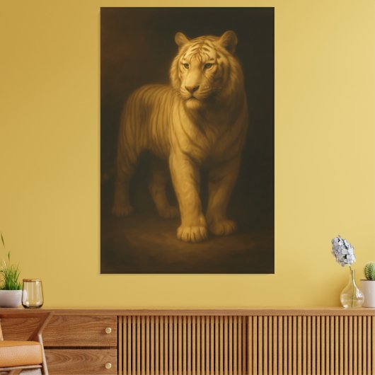 Majestic White Tiger – Fine Art Canvas Leinwanddruck (Insitu (Wohnzimmer))
