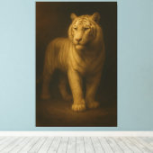 Majestic White Tiger – Fine Art Canvas Leinwanddruck (Insitu (Holzboden))