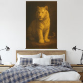 Majestic White Tiger – Fine Art Canvas Print Leinwanddruck (Insitu (Schlafzimmer))