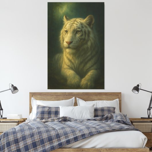 Majestic White Tiger – Fine Art Leinwanddruck (Insitu (Schlafzimmer))