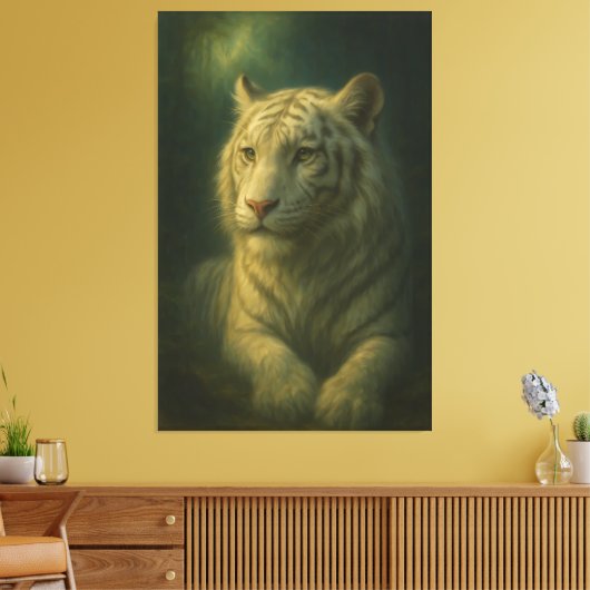 Majestic White Tiger – Fine Art Leinwanddruck (Insitu (Wohnzimmer))