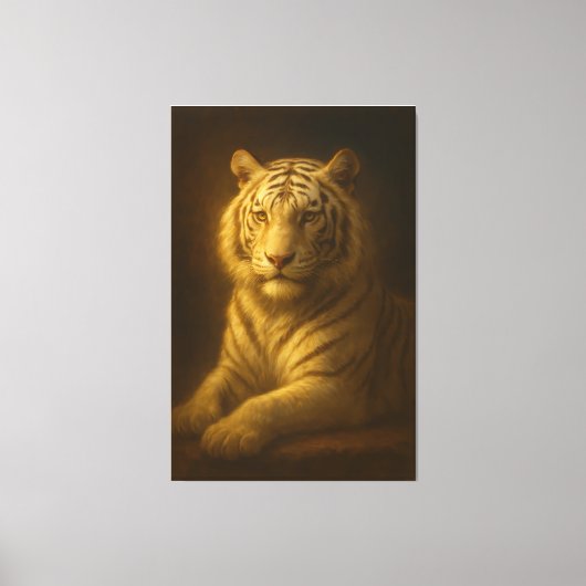 Majestic White Tiger – Fine Art Portrait Canvas Pr Leinwanddruck (Vorderseite)