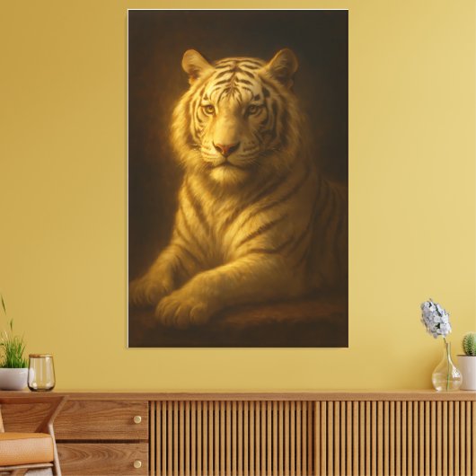 Majestic White Tiger – Fine Art Portrait Canvas Pr Leinwanddruck (Insitu (Wohnzimmer))