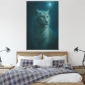 Majestic White Tiger – Fine Art Portrait Leinwanddruck (Insitu (Schlafzimmer))