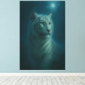 Majestic White Tiger – Fine Art Portrait Leinwanddruck (Insitu (Holzboden))