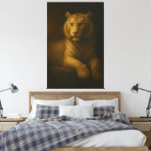 Majestic White Tiger – Fine Art Premium Canvas Leinwanddruck (Insitu (Schlafzimmer))