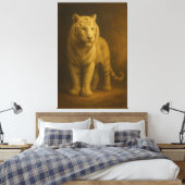 Majestic White Tiger – Fine Art Premium Canvas Leinwanddruck (Insitu (Schlafzimmer))