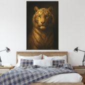 Majestic White Tiger – Fine Art Premium Canvas Leinwanddruck (Insitu (Schlafzimmer))