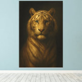Majestic White Tiger – Fine Art Premium Canvas Leinwanddruck (Insitu (Holzboden))
