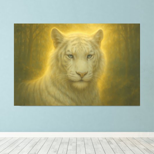 Majestic White Tiger – Fine Art Print Leinwanddruck (Insitu (Holzboden))