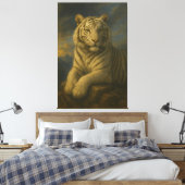 Majestic White Tiger – Fine Art Print Leinwanddruck (Insitu (Schlafzimmer))