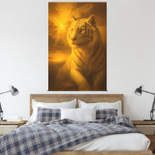 Majestic White Tiger – Fine Art Print Leinwanddruck (Insitu (Schlafzimmer))