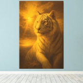 Majestic White Tiger – Fine Art Print Leinwanddruck (Insitu (Holzboden))