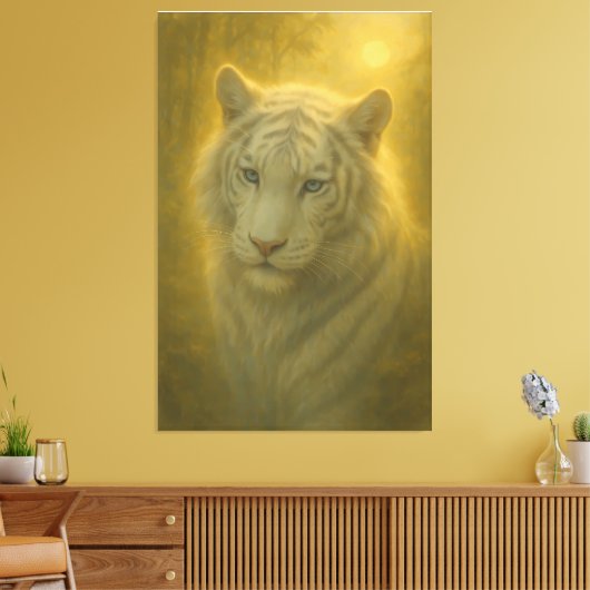 Majestic White Tiger – Fine Art Print Leinwanddruck (Insitu (Wohnzimmer))