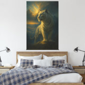 Majestic White Tiger – Fine Art Print Leinwanddruck (Insitu (Schlafzimmer))