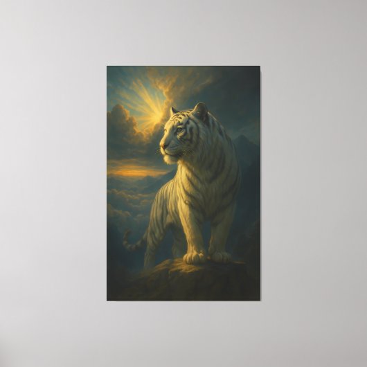 Majestic White Tiger – Fine Art Print Leinwanddruck (Vorderseite)