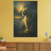 Majestic White Tiger – Fine Art Print Leinwanddruck (Insitu (Wohnzimmer))