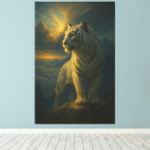 Majestic White Tiger – Fine Art Print Leinwanddruck (Insitu (Holzboden))
