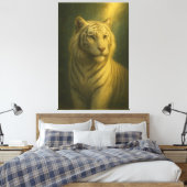 Majestic White Tiger – Fine Art Print Leinwanddruck (Insitu (Schlafzimmer))