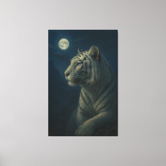 Majestic White Tiger – Fine Art Wall Print Leinwanddruck (Vorderseite)