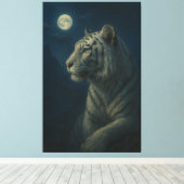Majestic White Tiger – Fine Art Wall Print Leinwanddruck (Insitu (Holzboden))