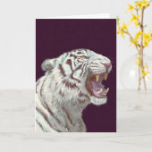 Majestic White Tiger – Greeting Card Karte (Gelbe Blume)