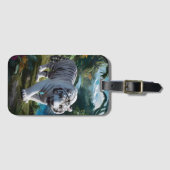 Majestic White Tiger im üppigen Dschungel Gepäckanhänger (Vorderseite (Horizontal))