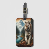 Majestic White Tiger in Mountain Valley Gepäckanhänger (Vorderseite Vertikal)