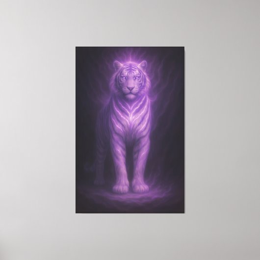 Majestic White Tiger of Purple Lightning Leinwanddruck (Vorderseite)