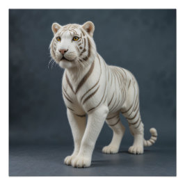 Majestic White Tiger Poster