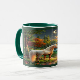 Majestic White Unicorn Enchanted Forest Mug Tasse