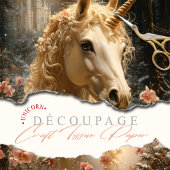 Majestic White Unicorn Winter Fantasy Snowy Forest Seidenpapier