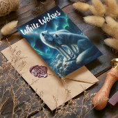 Majestic White Wolves Ruhen Postkarte