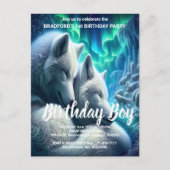 Majestic White Wolves zum Geburtstag einladen Postkarte (Vorderseite)